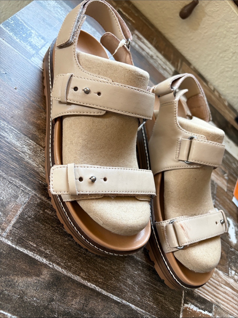 Madewell Tan Suede Strap Sandals